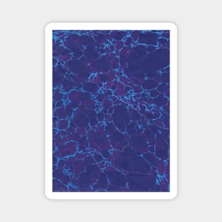 Marbled paper blue purple Magnet