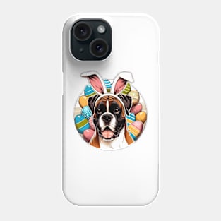 Boxer with Bunny Ears Enjoys a Joyful Easter Phone Case