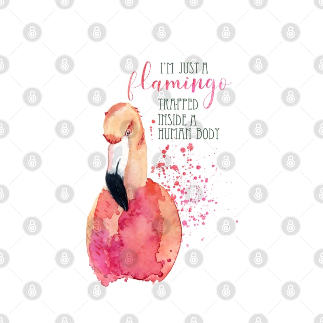 flamingo inside a human body by CharlieCreates