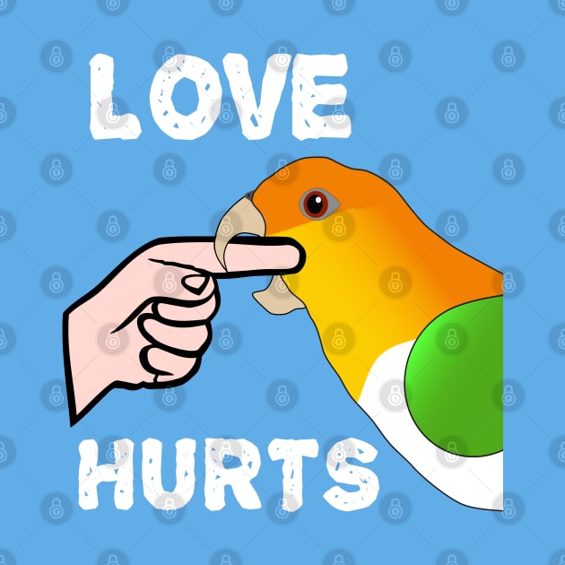 White Bellied Caique Parrot - Love Hurts Biting by Einstein Parrot