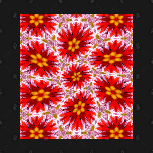 Red Floral Pattern by PatternFlower