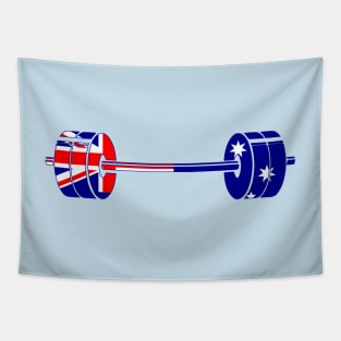 Flag of Australia Barbell Powerlifting Weight Lifting form Tapestry