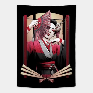 Skull Demon Geisha Tapestry