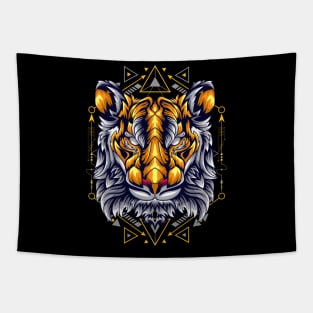 tiger golden vintage Tapestry