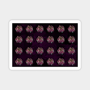 Pattern with Purple Jewelery Brooches Magnet