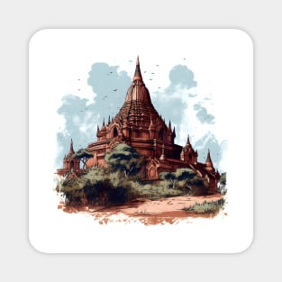 Handsome illustration of Bagan, Myanmar Magnet