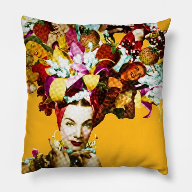 Carmen Miranda with the Tutti Carmen Hat Pillow by Dez53