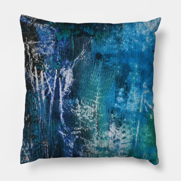 Llana Reiki Shades of Blue Earthing Pillow by BenitaJayne