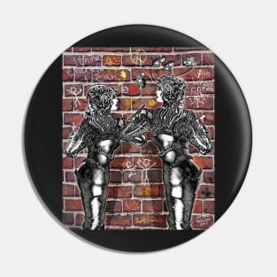 Graffiti Hearts [Digital Figure Illustration] Message on the Mortar Version 1 Pin