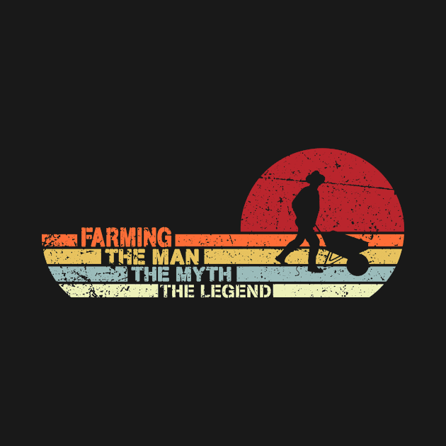 Farming Retro style The Man Myth Legend Father day T-Shirt by Minkdick MT