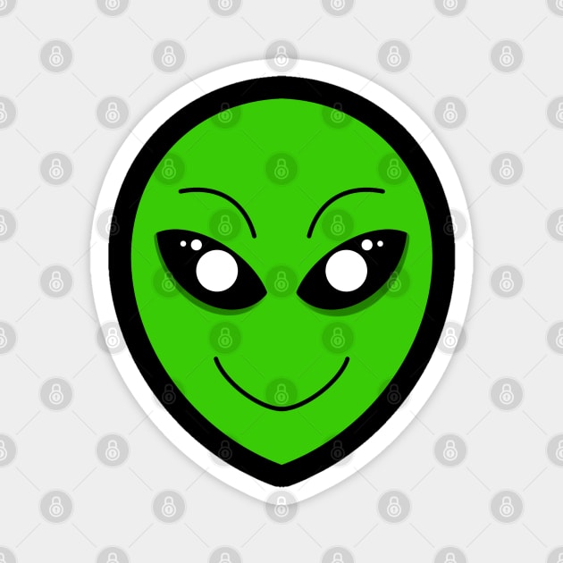 Alien Smiley Face Magnet by Kcinnik