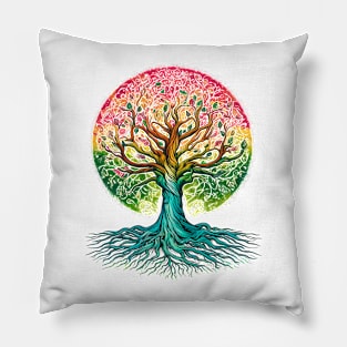 Tree of Life Earth Day Tshirt – Vibrant Nature Connection Top Pillow