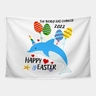 Happy Easter 2022 Delphine Unicorn Tapestry