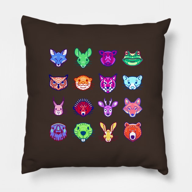 Forest Friends - Compilation Pillow by hayungs