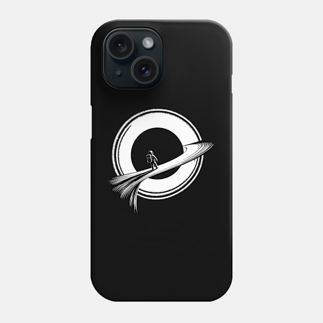 Astronaut entering black hole in space Phone Case by Elysian wear