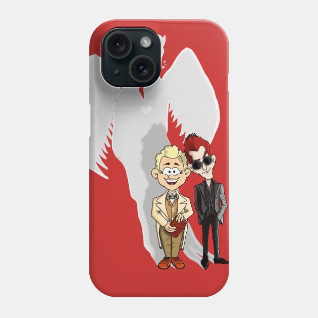 Aziraphale loves Crowley Phone Case by Wezcartoons 