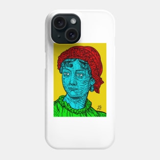 JANE AUSTEN ink and acrylic portrait .2 Phone Case