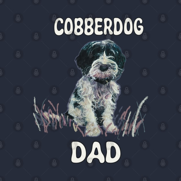 Black and White Cobberdog Dad shirt by Peaceful Pigments