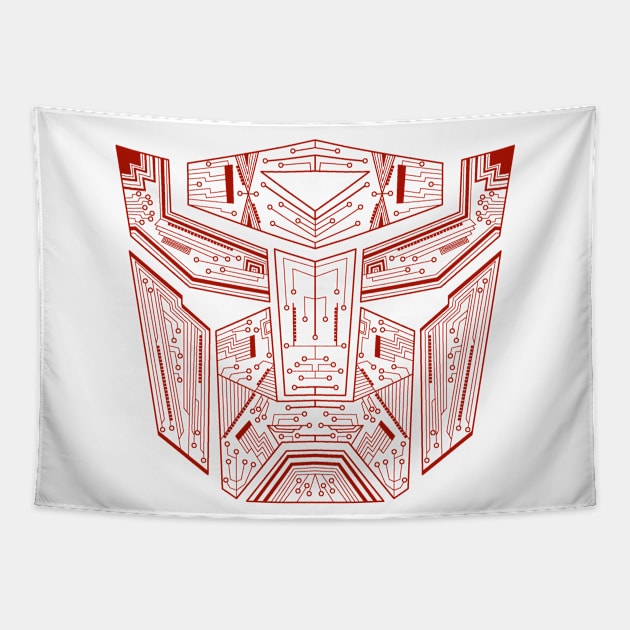 Autobot Tech - Red Tapestry by LotusArtStudio