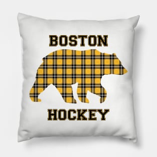 Plaid Boston Hockey Pillow