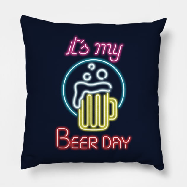 Beer day Pillow by rakelittle