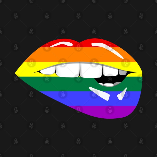 Pride Flag Lips Shirt LGBTQ Gift by Scar