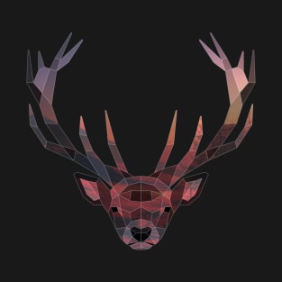 Deer Low Poly Double Exposure Art T-Shirt