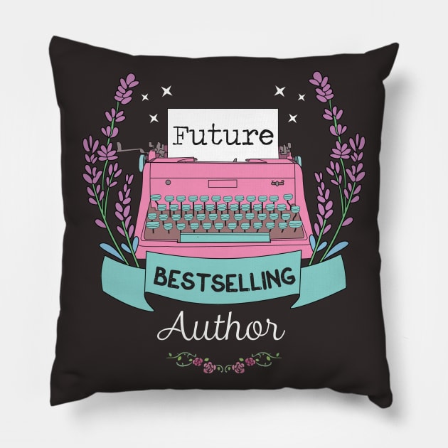 Book Writer Cartoon Art Gift Pillow by USProudness