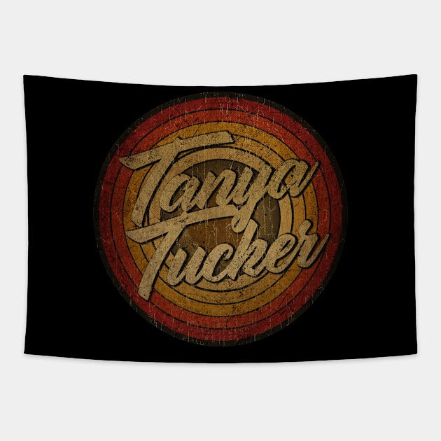 arjunthemaniac,circle retro faded Tanya Tucker Tapestry by arjunthemaniac