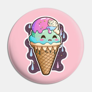 Ice cream Skull Sticker Pin