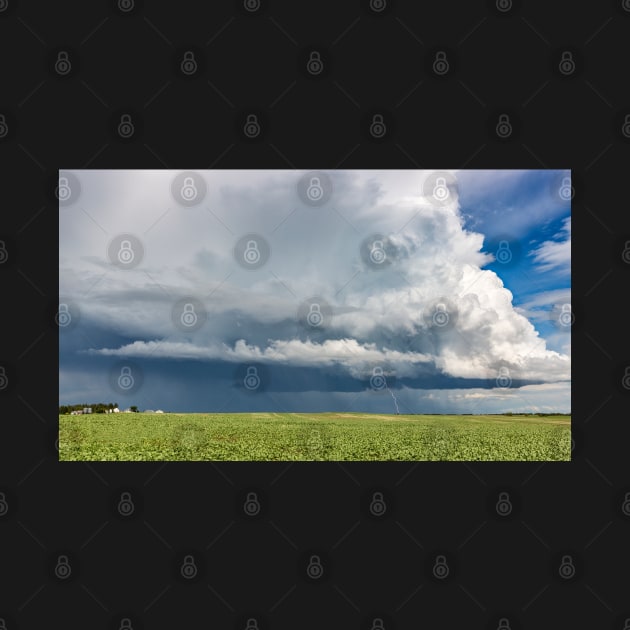 Thunder Cloud and Lightning over a Field by saku1997