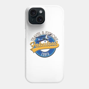 travel explore fabulous Corfu logo Phone Case