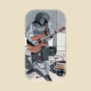 Wight Playing Guitar Fantasy Illustration T-Shirt