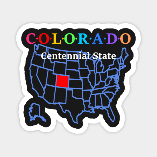Colorado, USA. Centennial State (Map Version) Magnet
