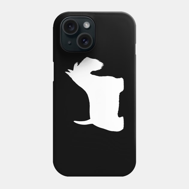 White Scottish Terrier Silhouette Scottie Dog Phone Case by Coffee Squirrel