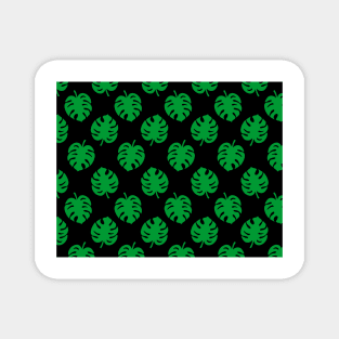 Philodendron Pattern Black Magnet