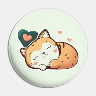 Sleepy Cat Valentine's Day Pin