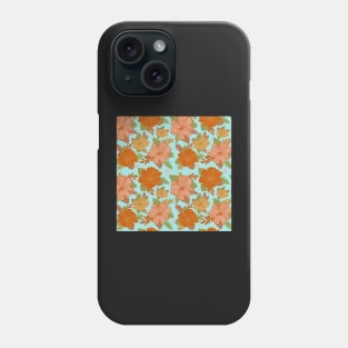 Orange Retro Flowers Phone Case