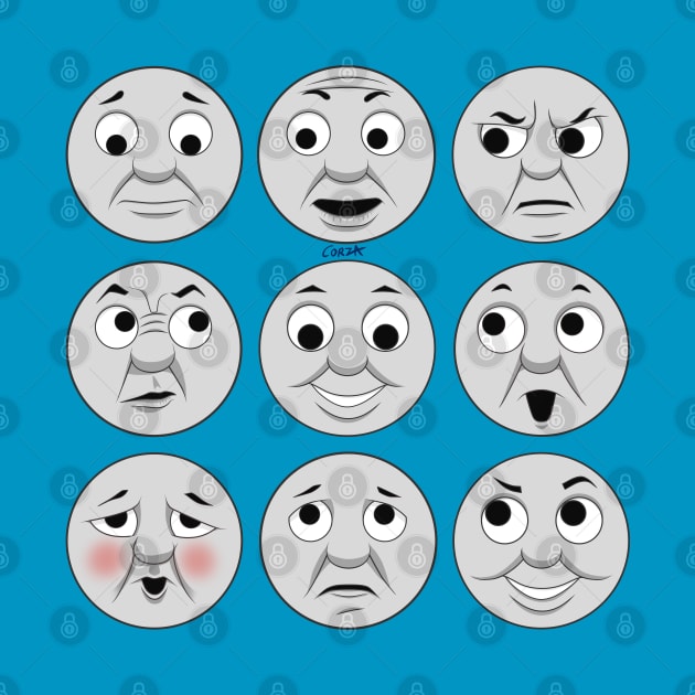 The many faces of Thomas the Tank Engine by corzamoon