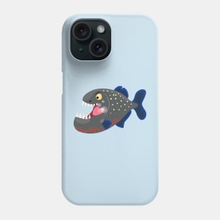 Hungry funny piranha cartoon illustration Phone Case
