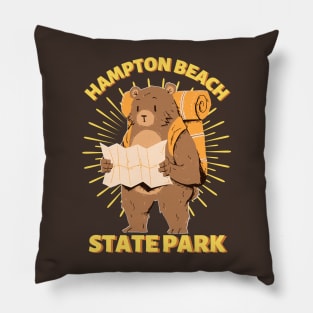 Hampton Beach State Park Camping Bear Pillow
