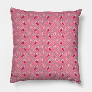 Pink Strawberry Pineapple Pattern Pillow