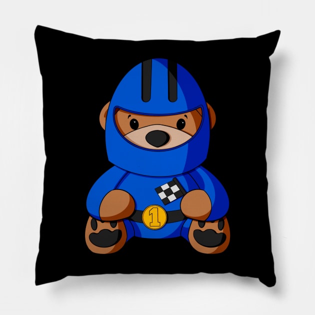 Race Car Teddy Bear Pillow by Alisha Ober Designs