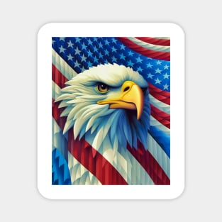 USA America Fourth of July Op Art Bald Eagle July 4th Magnet