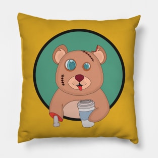 Coffee Zombie Bear Pillow