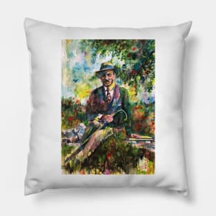 RAINER MARIA RILKE - watercolor portrait .4 Pillow