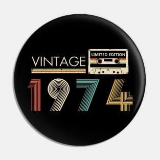 Vintage 1974 Limited Edition Cassette 50th Birthday Pin