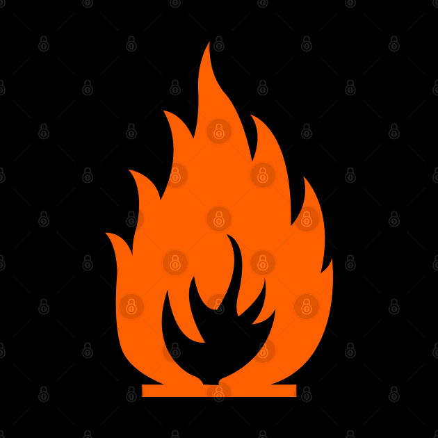 Flammable Sign Tshirt Flame Lit Fire Hazard symbol by CultTees