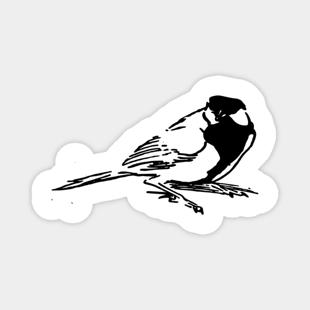 Chickadee Sparrow Bird Magnet by carobaro