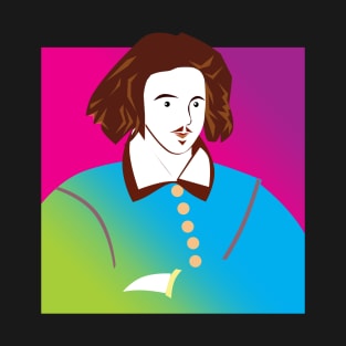 CHRISTOPHER MARLOWE, POP ART COLOURS - poet, spy, Elizabethan, friend of Shakespeare T-Shirt